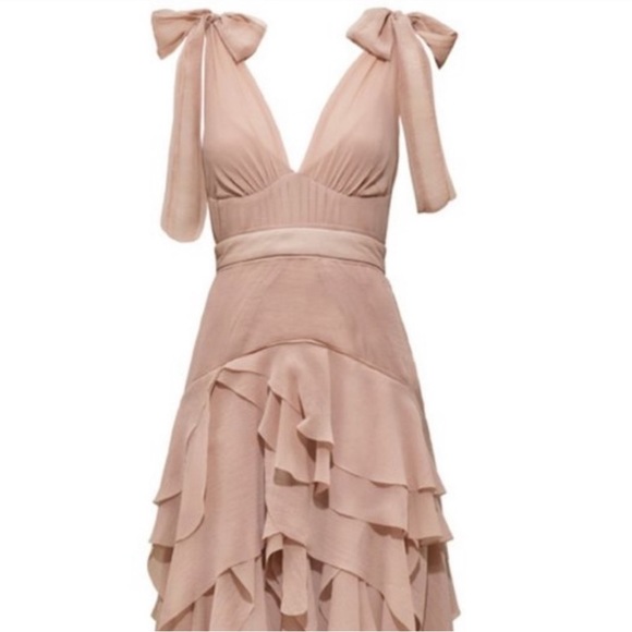 RARE! 💞💖 - H&M Conscious EXCLUSIVE Women's Pink Frilled Chiffon Dress 💕 - Picture 5 of 15